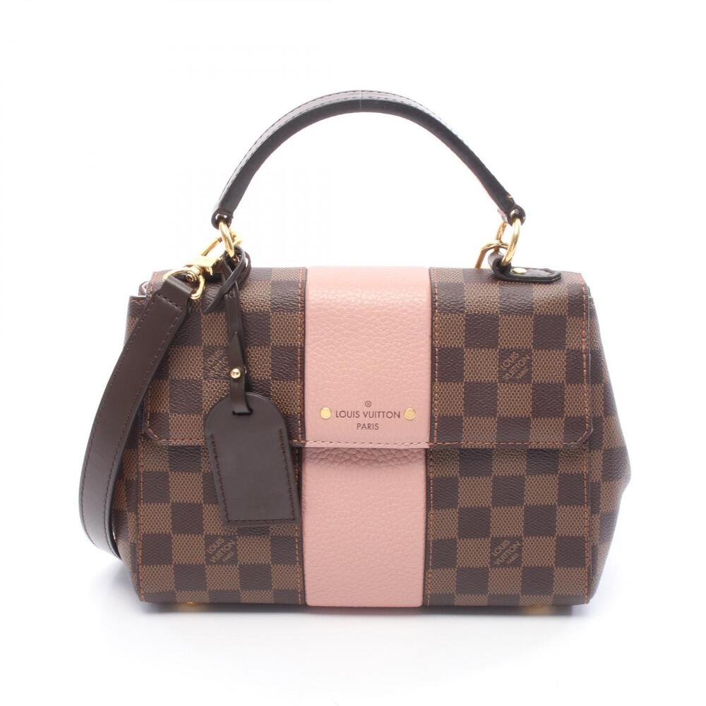 Louis Vuitton Bond Street Handbag Canvas Leather Damier Brown Pink